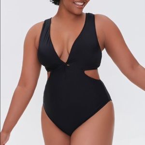 Forever 21 Cutout Black One-Piece